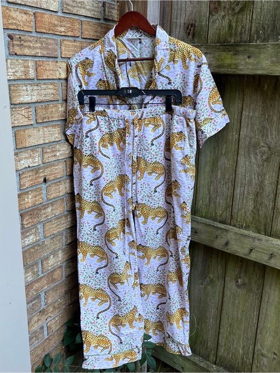 Printfresh Other - Printfresh Pink Leopard-Print Pajama Set Organic Cotton